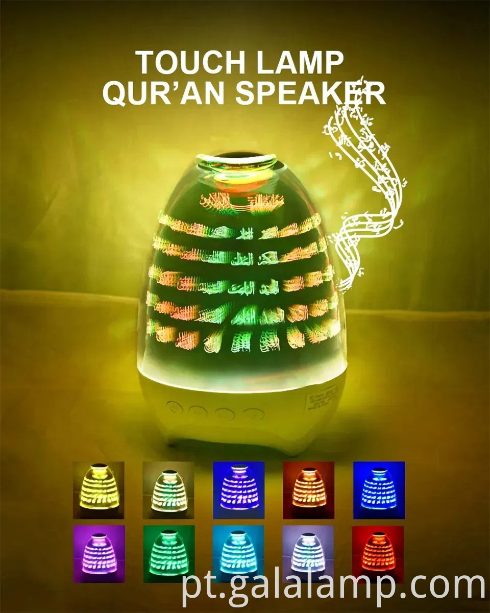 Alto-falante Bluetooth amigável para muçulmanos com Alcorão e Luz noturna suave